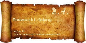 Medveczki Adony névjegykártya